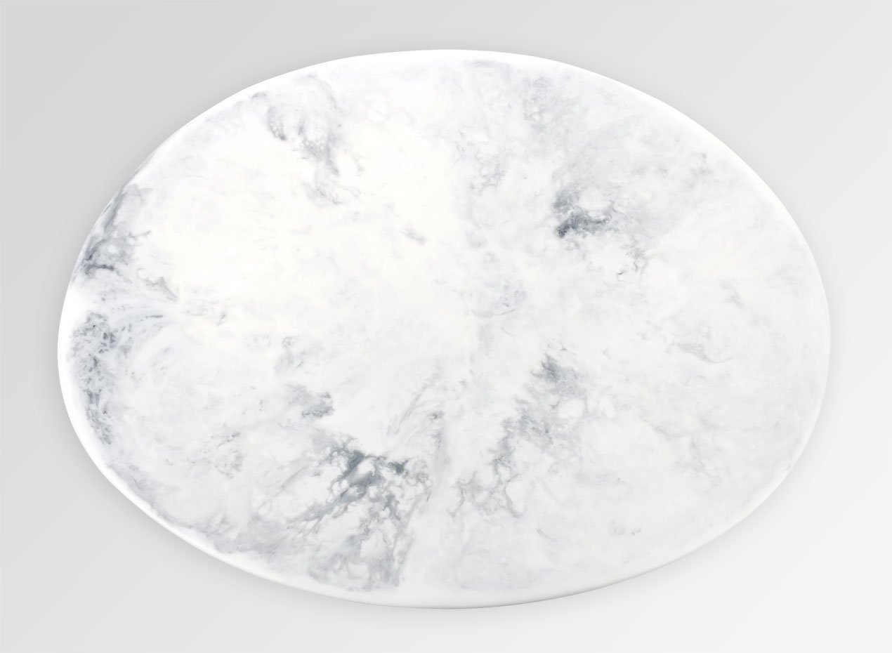 Resin Platter - Marble White