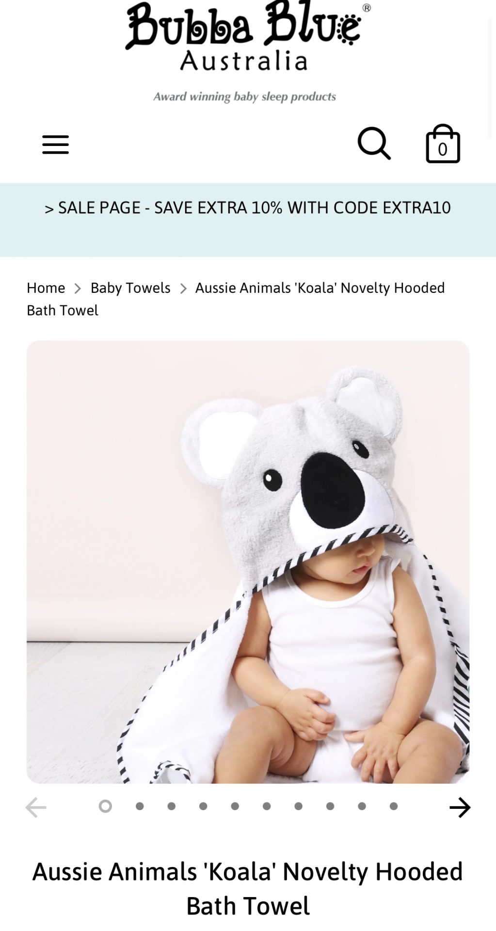 Ausie Animals  ‘Koala’ Novelty Hooded Bath Towel