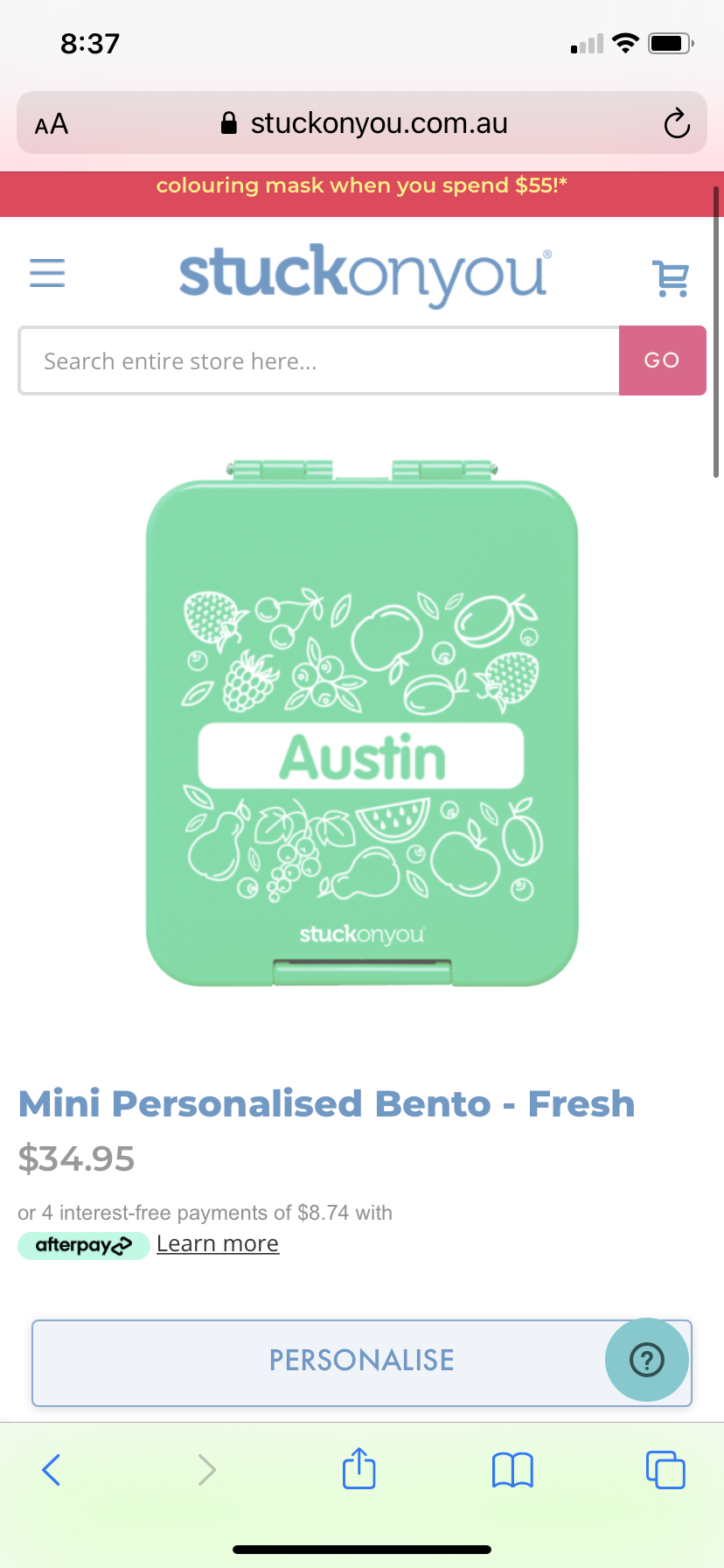 Mini personalised bento box