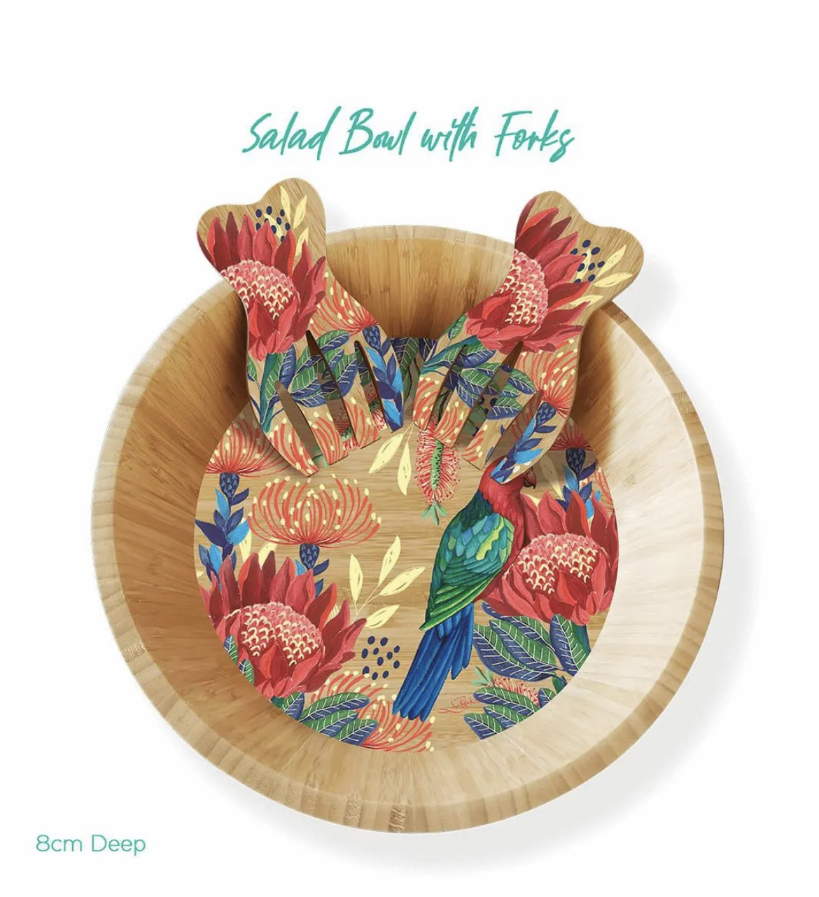 Bamboo Salad Bowl with Forks