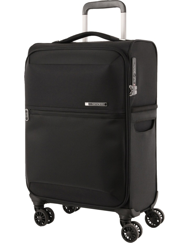 72Hrs Deluxe Spinner Small 55cm 1.8kg Softside Suitcase Black