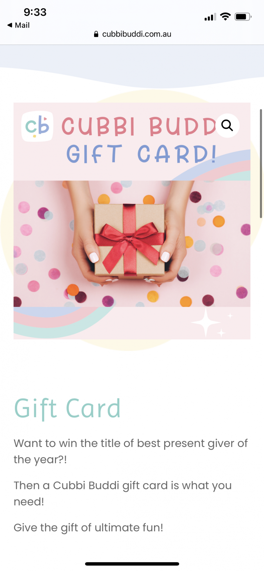 Cubbi Buddi Giftcard
