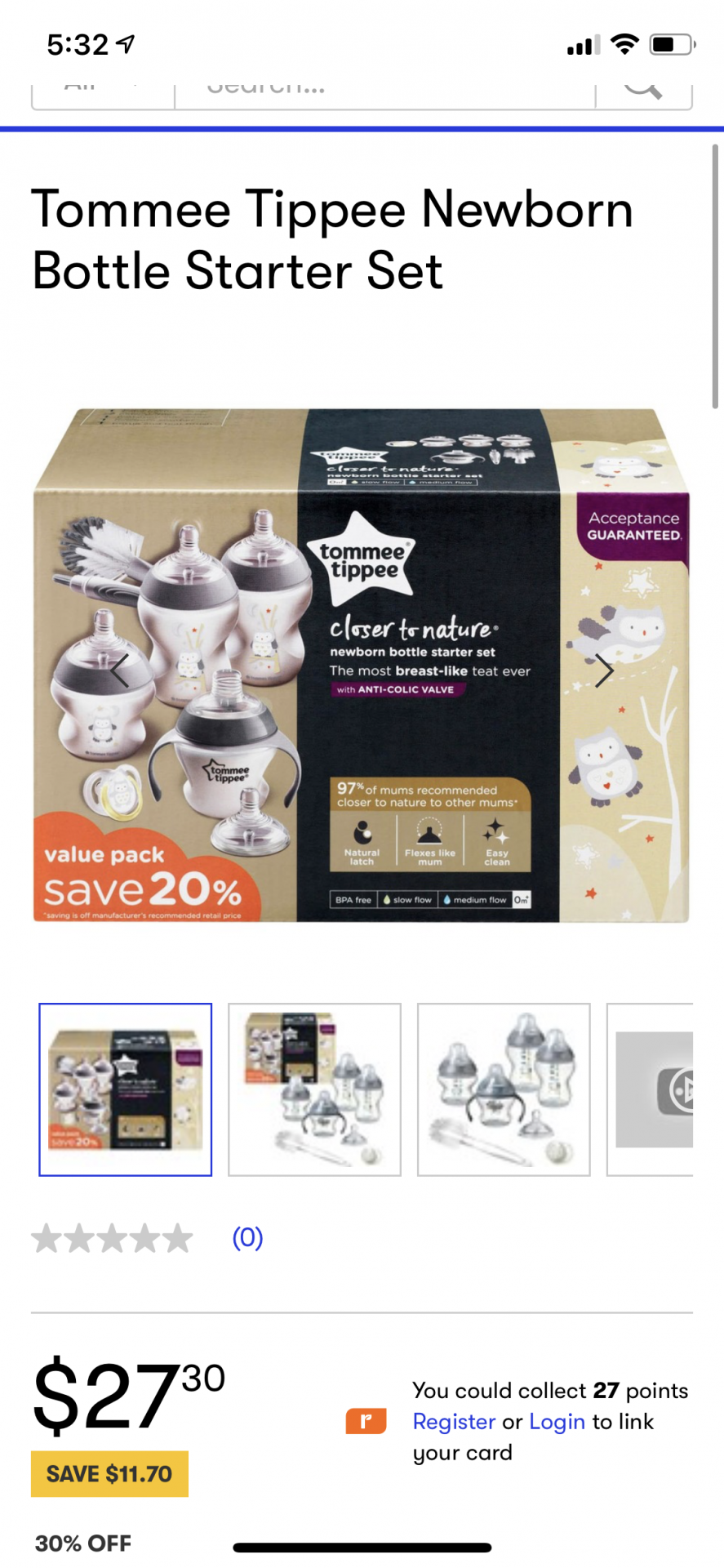 Newborn Bottle set