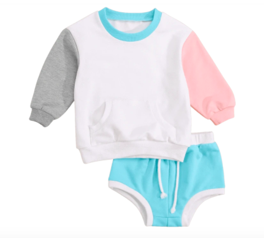 COLOUR BLOCK SHORTS SET