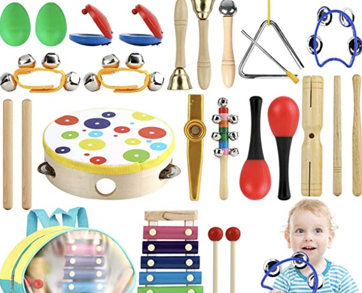 Tobeape Musical Percussion Instrument Set, 25 Pcs