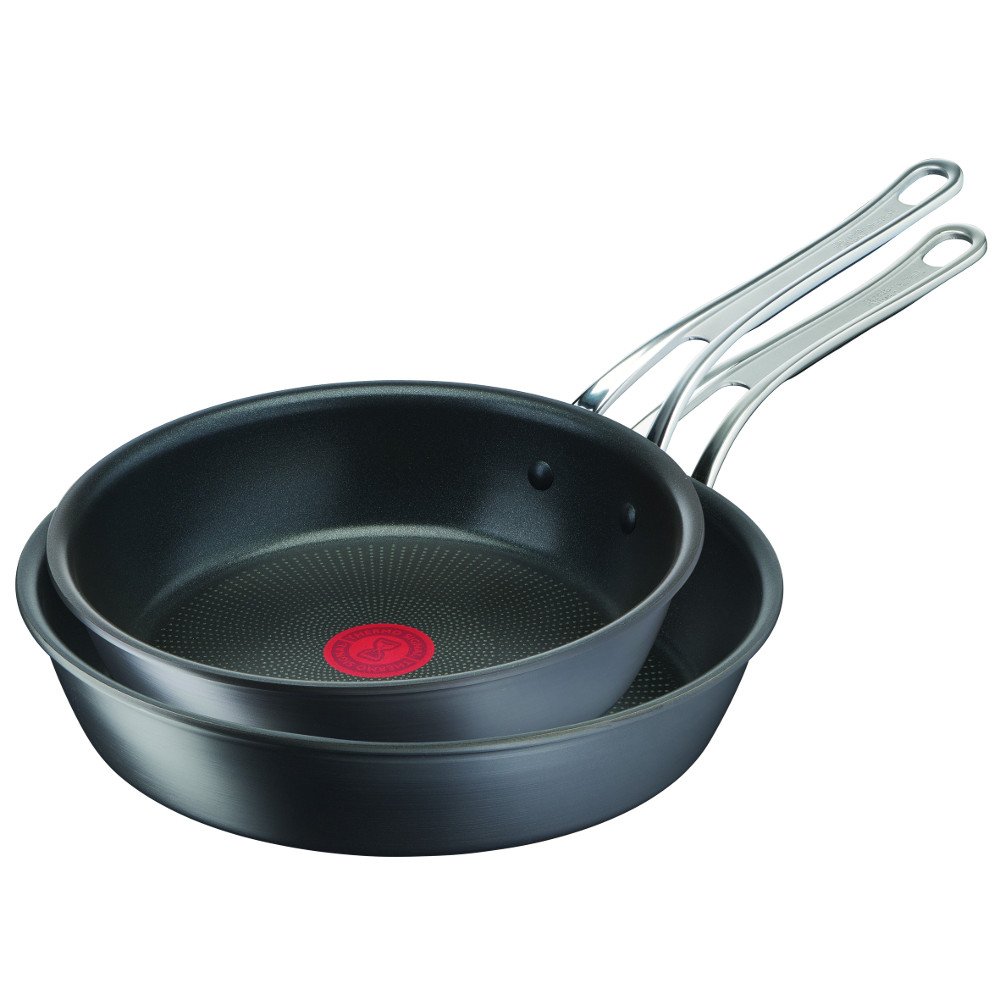Tefal Specialty Hard Anodised Twin Pack Frypans 20/26cm