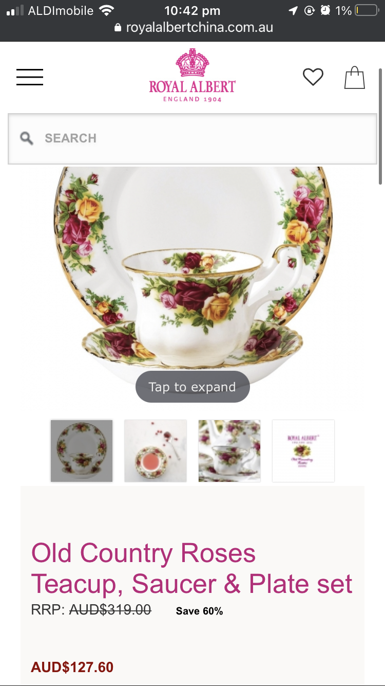 Royal Albert Teacup, Saucer and Plate