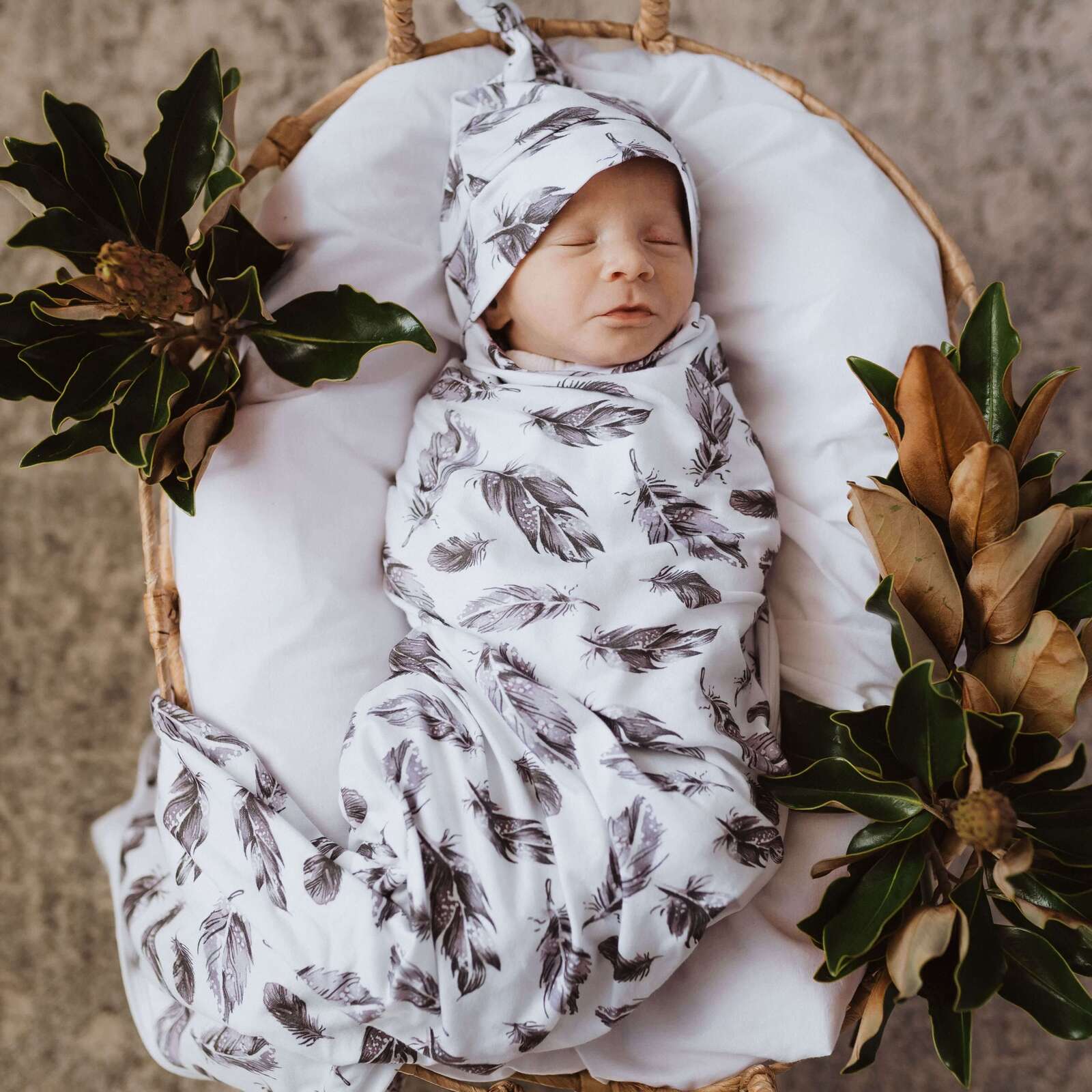 Snuggle Hunny Kids - Quill | Baby Jersey Wrap & Beanie Set