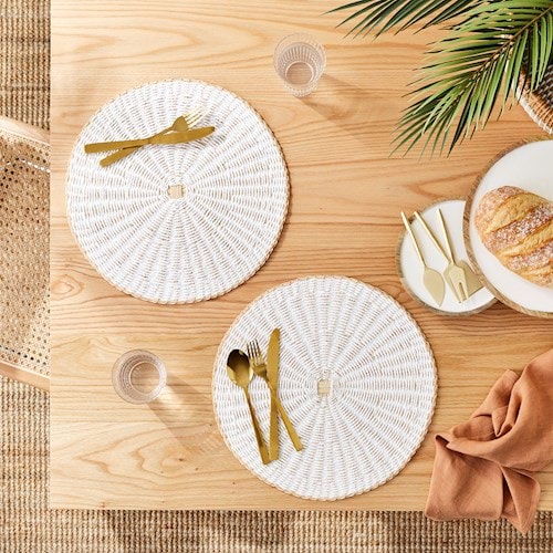 White & Natural lattice place mats from Adairs
