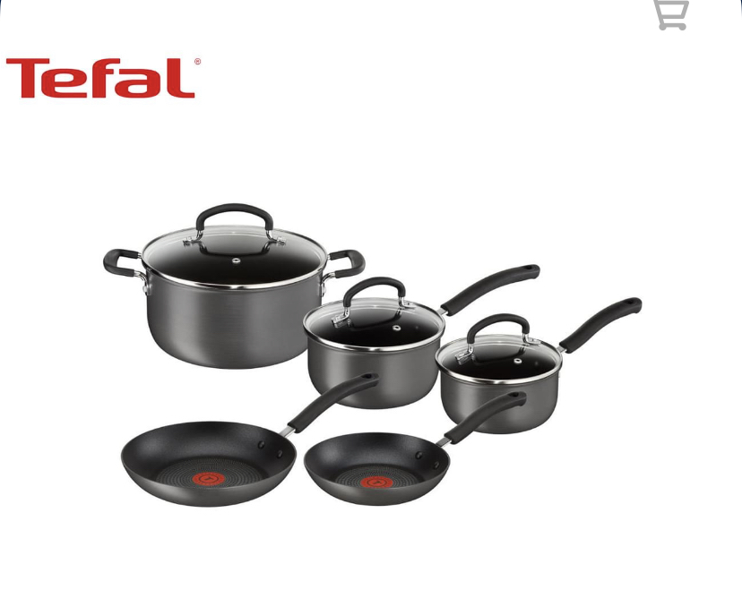 Tefal Inspire 5-Piece Hard Anodised Enhanced Non-Stick Cookware Set