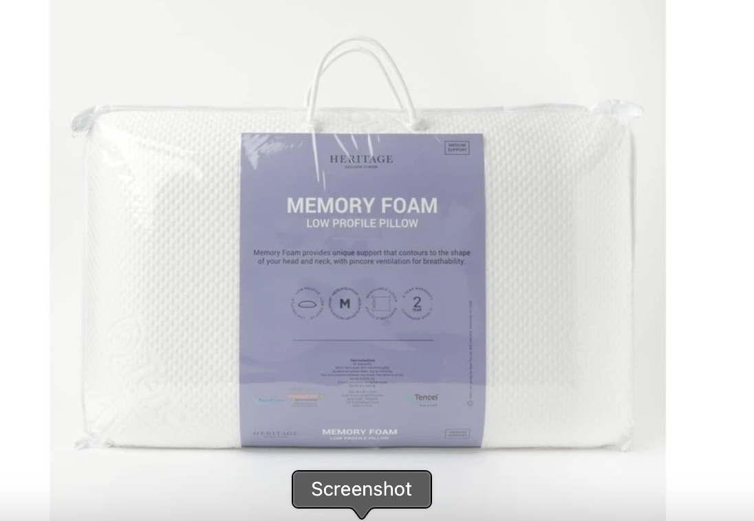 Memory Foam Pillow x2