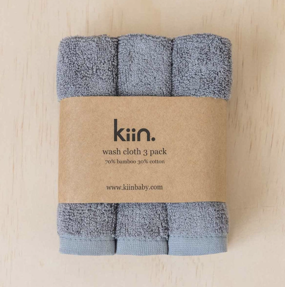 KIIN  WASH CLOTH 3 PACK - CLOUD
