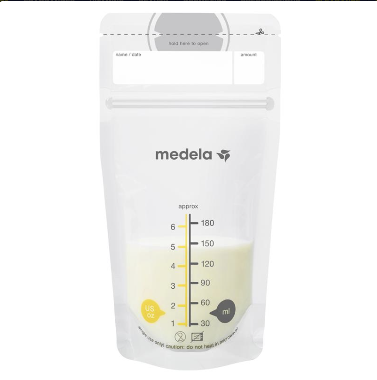 Medela 50 Pack Breast Milk Storage Bags 180ml