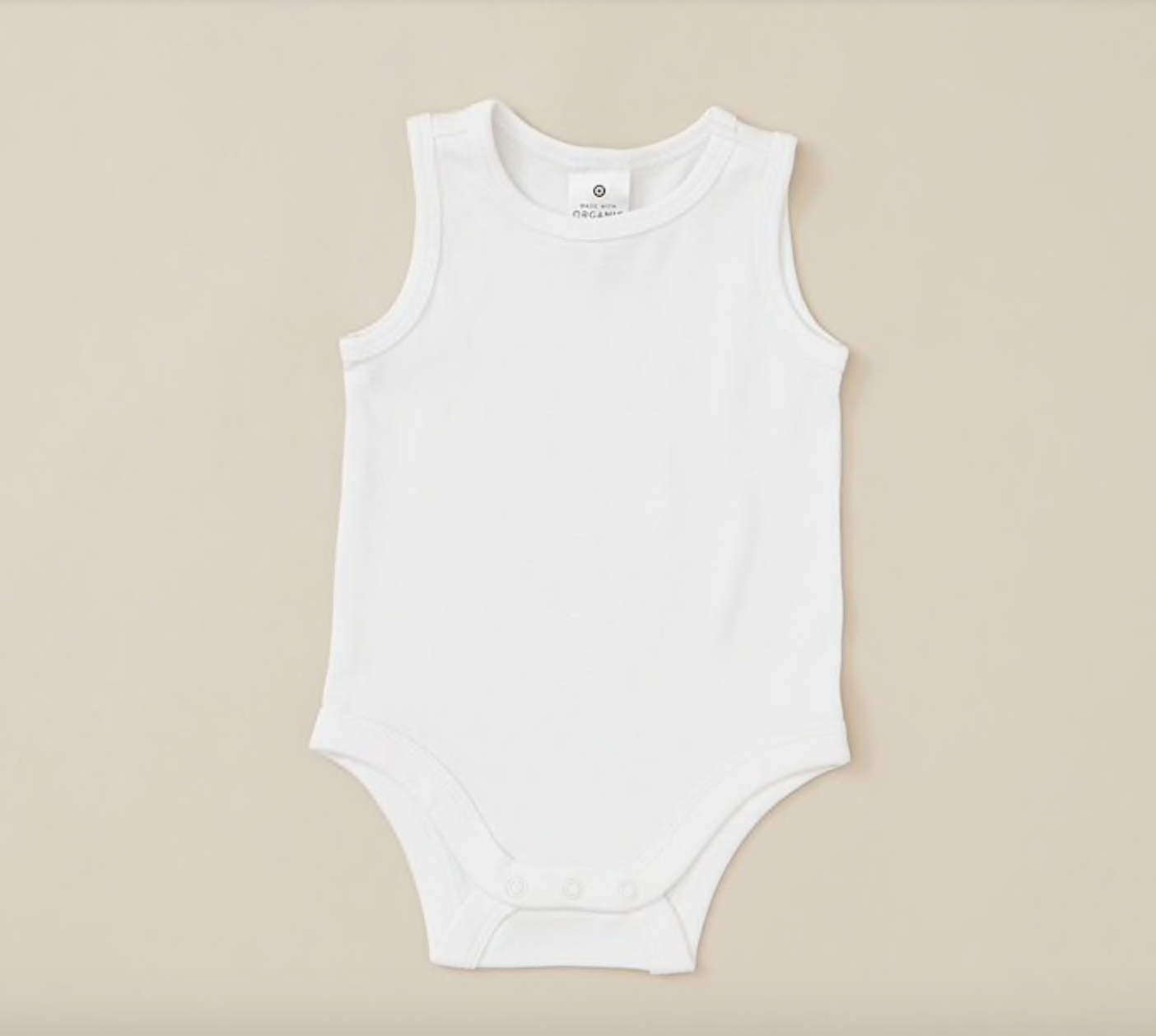 Baby Organic Cotton 3 Pack Sleeveless Bodysuits