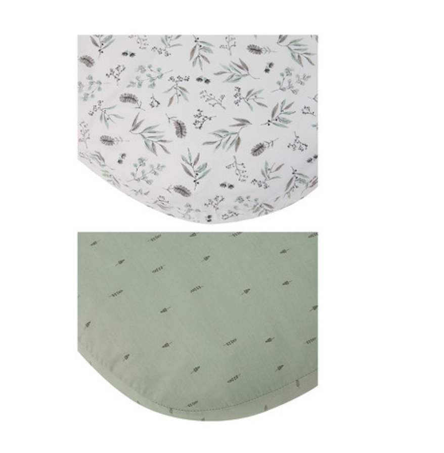 Kmart 2 Pack Organic Cotton Fitted Bassinet Sheets - Green