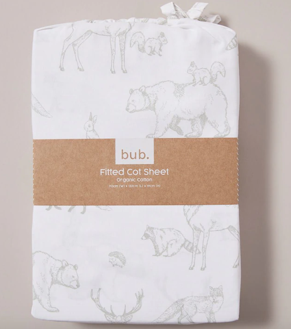 Target Bub Fitted Cotton Sheet Green Animals