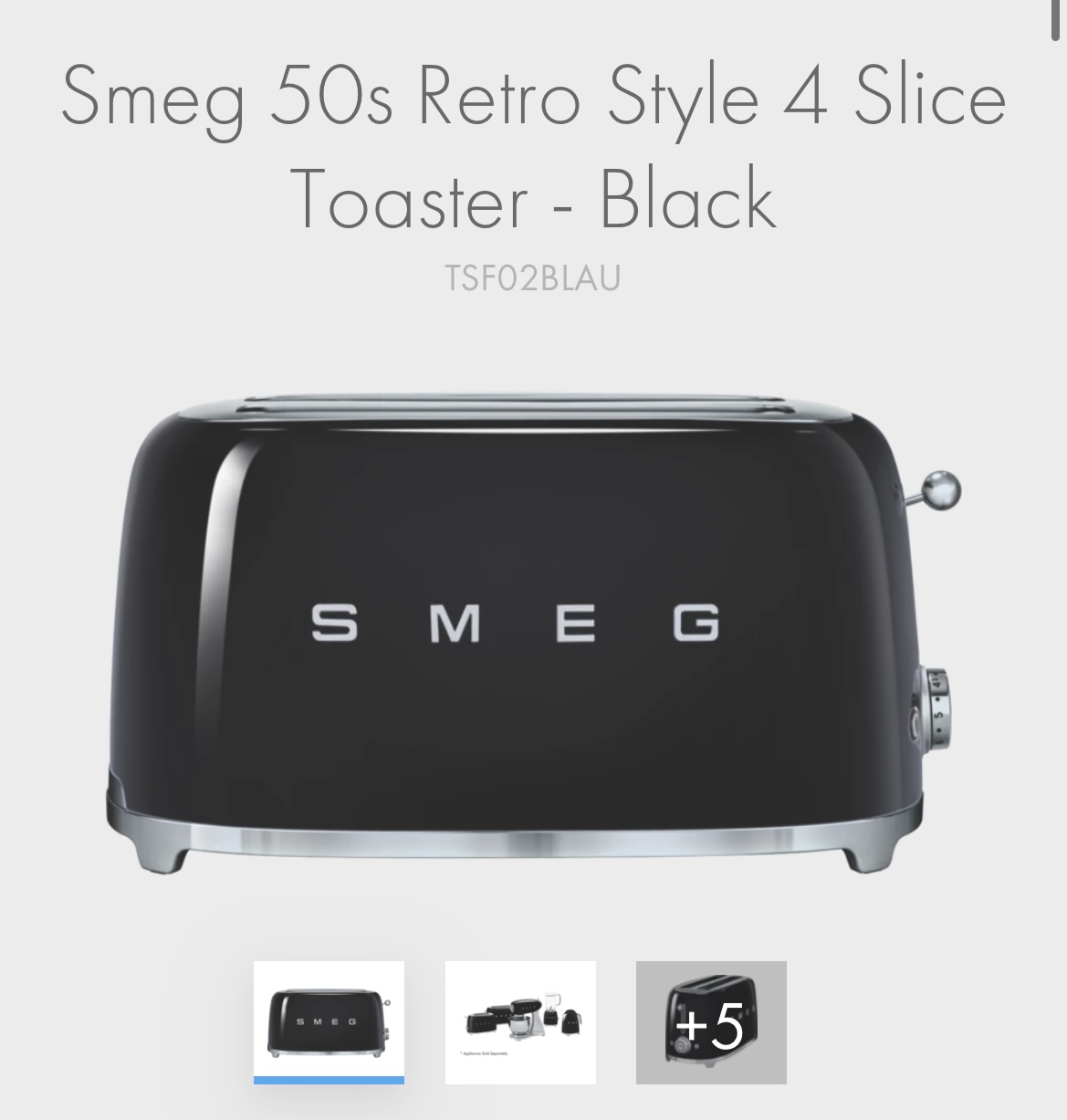 Smeg 4 slice toaster