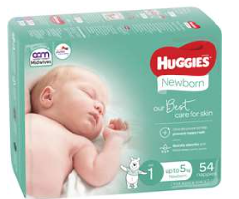 Huggies Newborn Nappies 54 pack