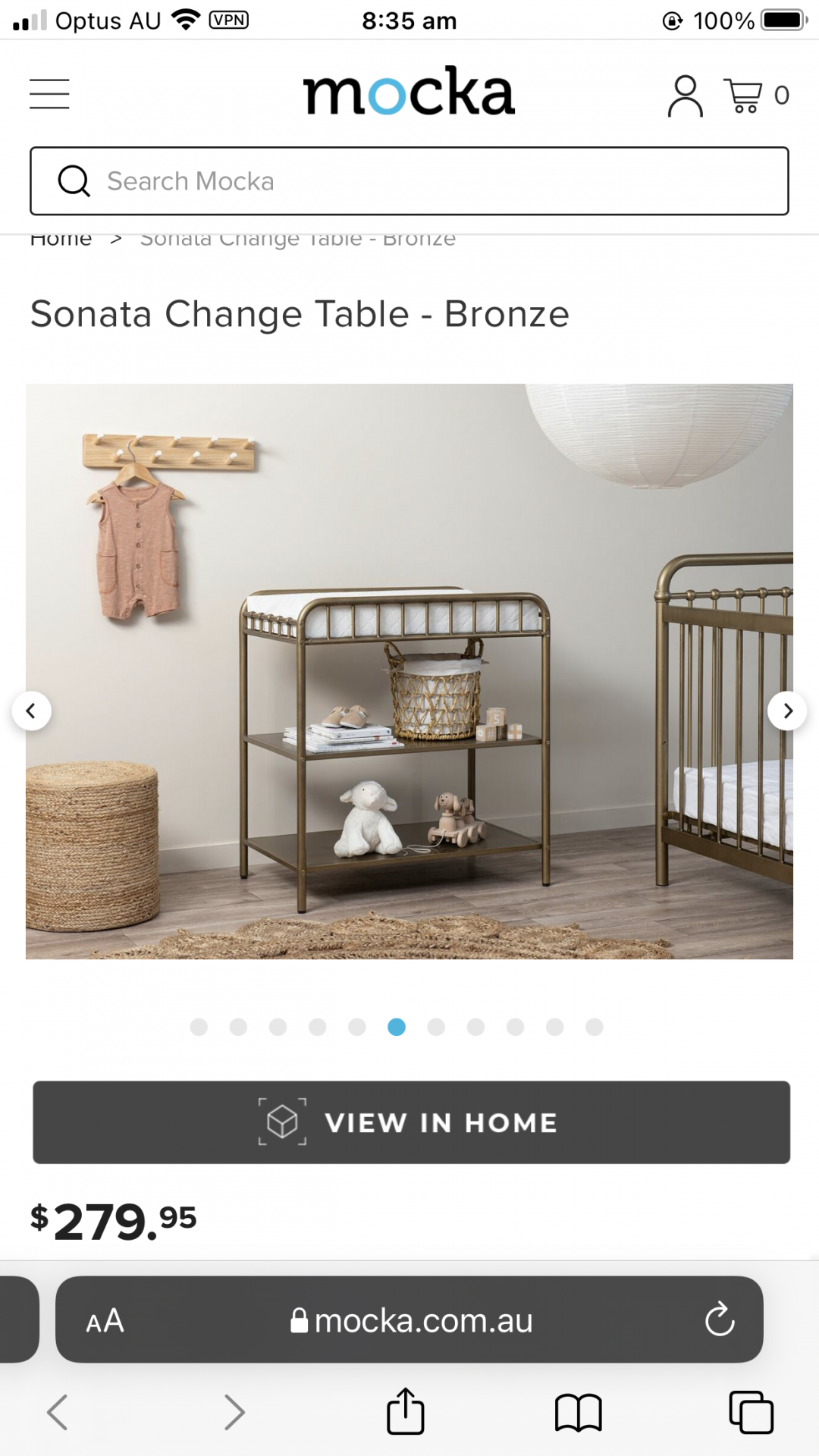Brass changing table