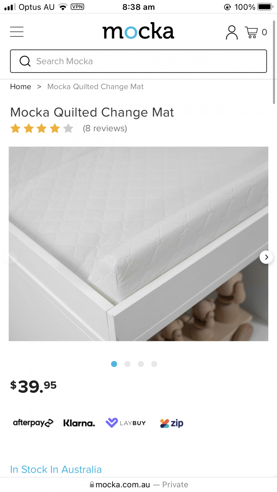 Quilted change mat mocka