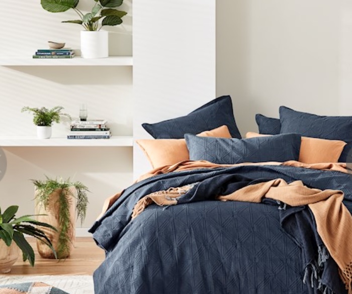 Navy Coverlet (Queen)