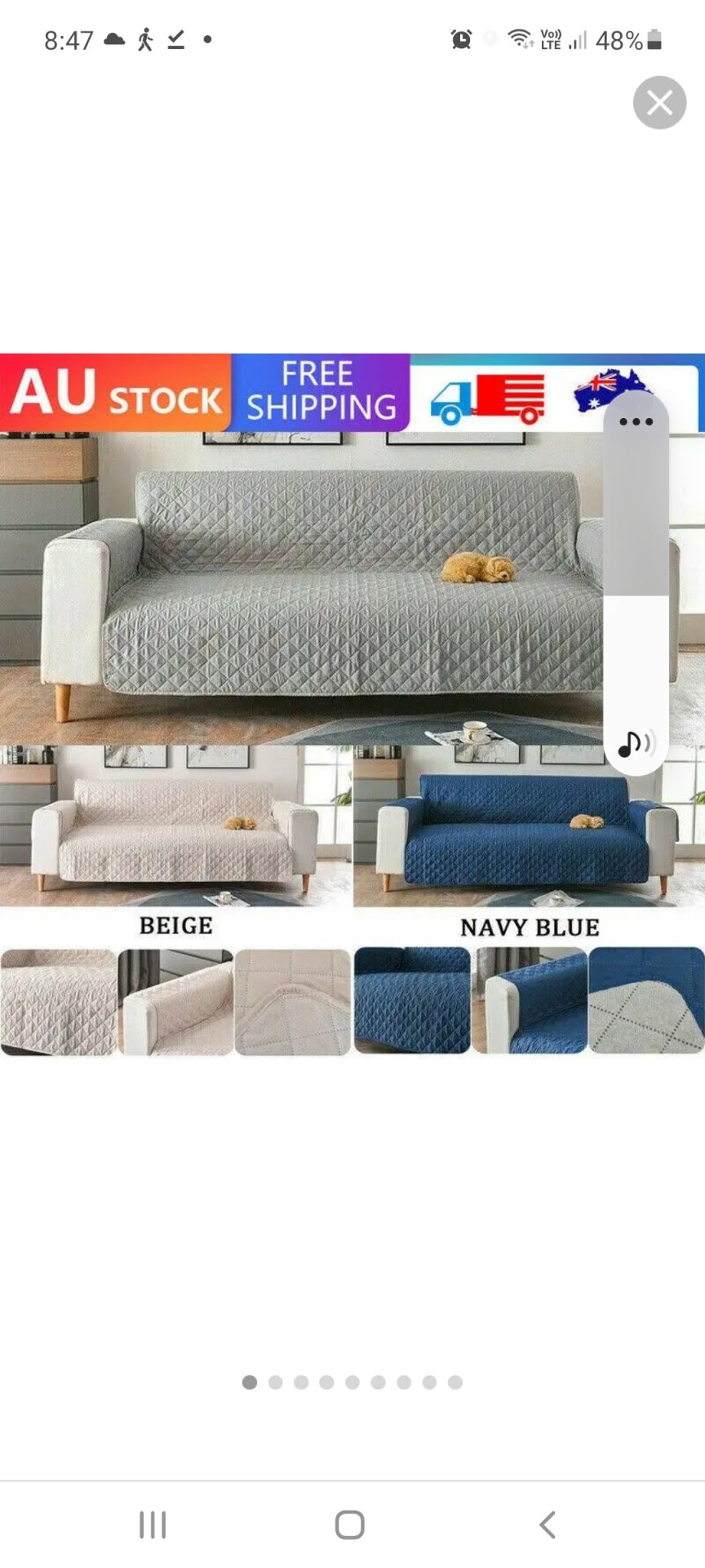Doggy couch cover in Navy Blue from Ebay