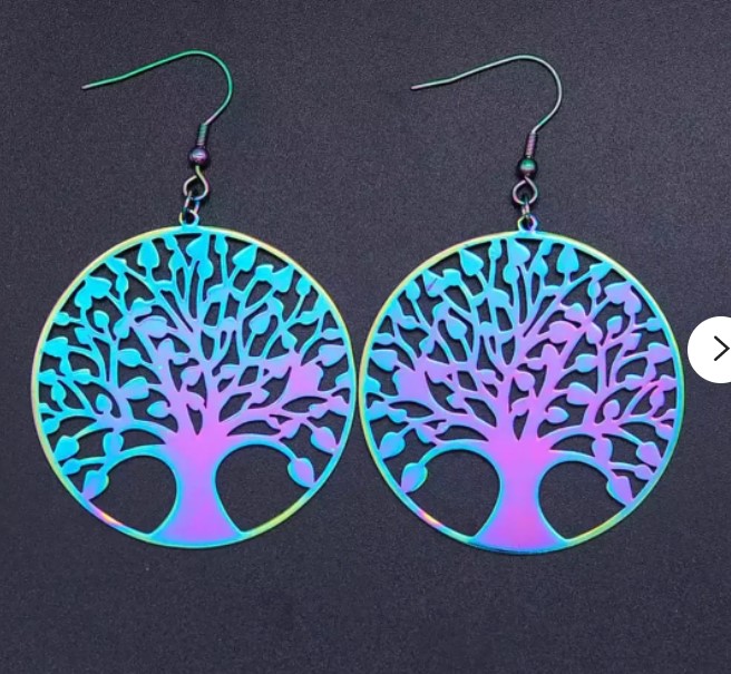 Holographic earrings by Etsy