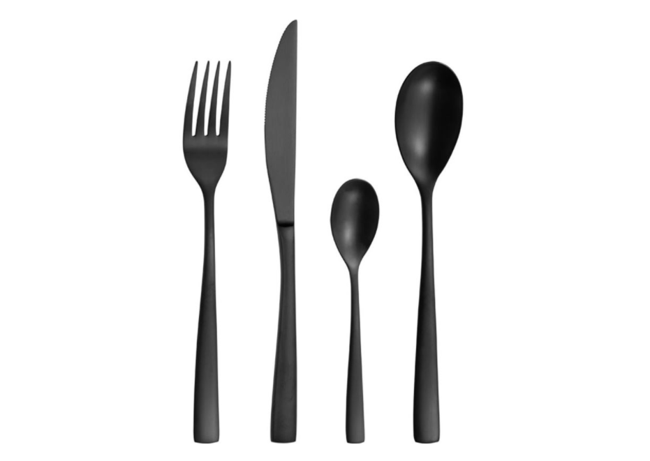 Zuhause – Zaha Premium Brushed Black Cutlery Set 24pc