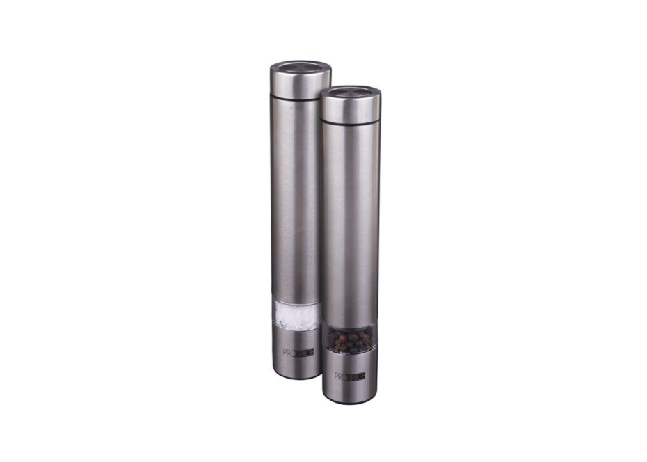 ProSpice – Pilot Stainless Steel Salt and Pepper Battery Operated Mill Set 18cm