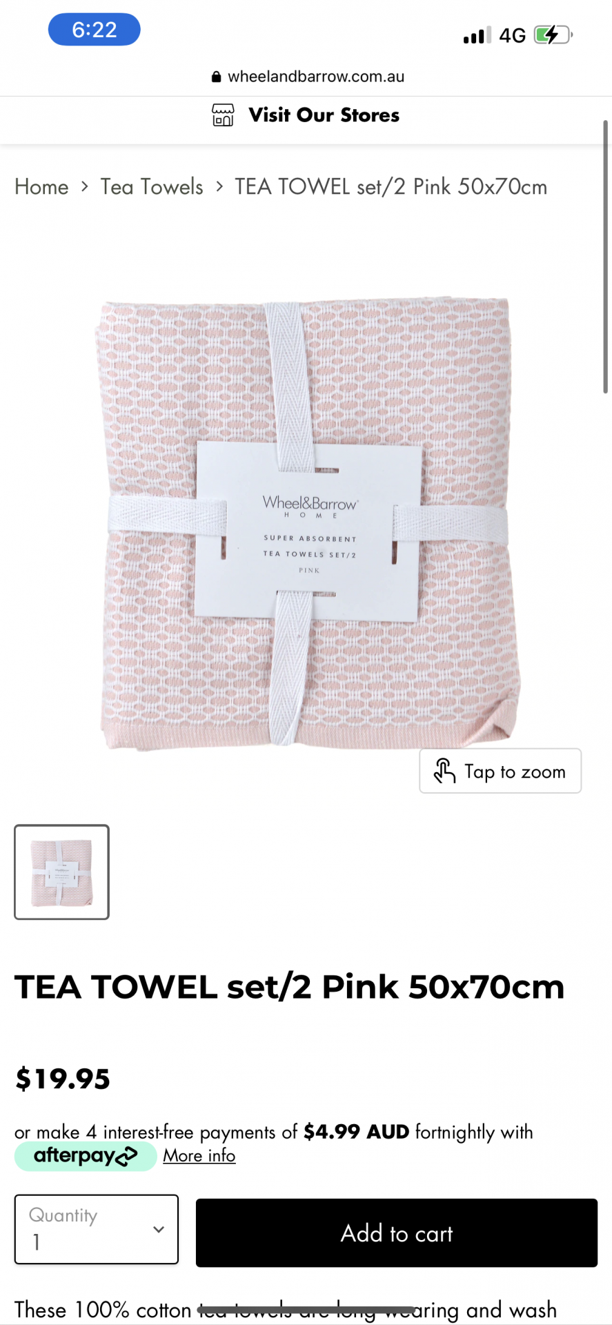 TEA TOWEL set/2 Pink 50x70cm