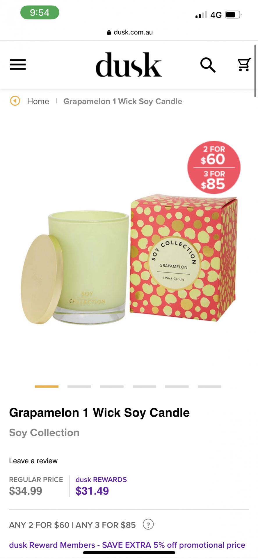 Grapamelon 1 Wick Soy Candle
