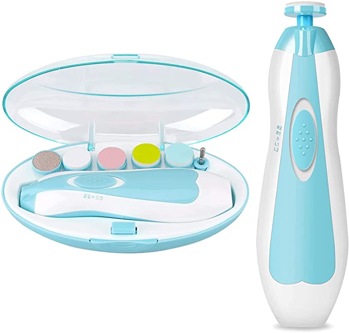 Baby Nail Trimmer File Electric with Light Safe Electric Nail Clippers Kit