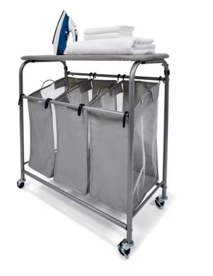 Mobile Laundry Sorter and Ironing Board