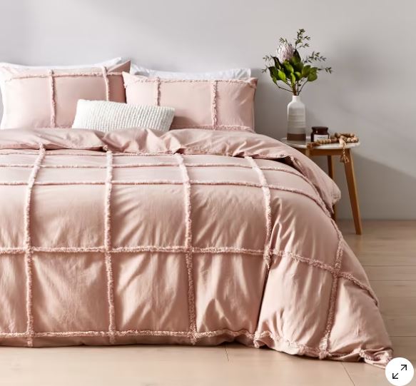 KMART - Honor Cotton Quilt Cover Set - Queen Bed, Pink