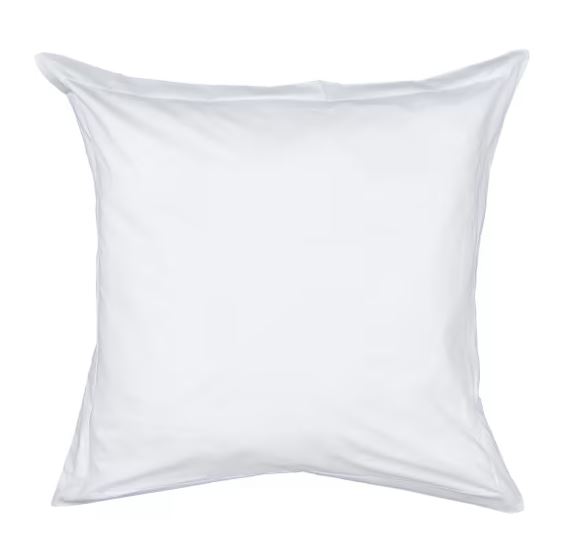 KMART 400 Thread Count Cotton Sateen European Pillowcase - White