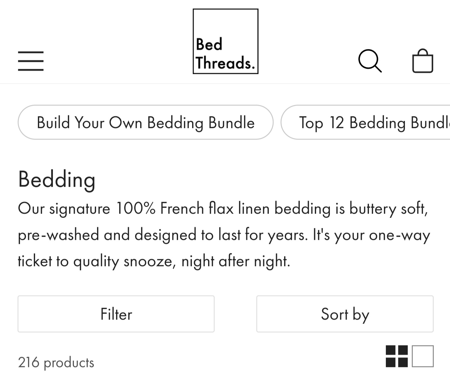 Bed Threads bedding (any colour)