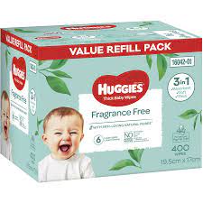 Huggies Thick & Soft Baby Wipes Fragrance-Free 400 Pack
