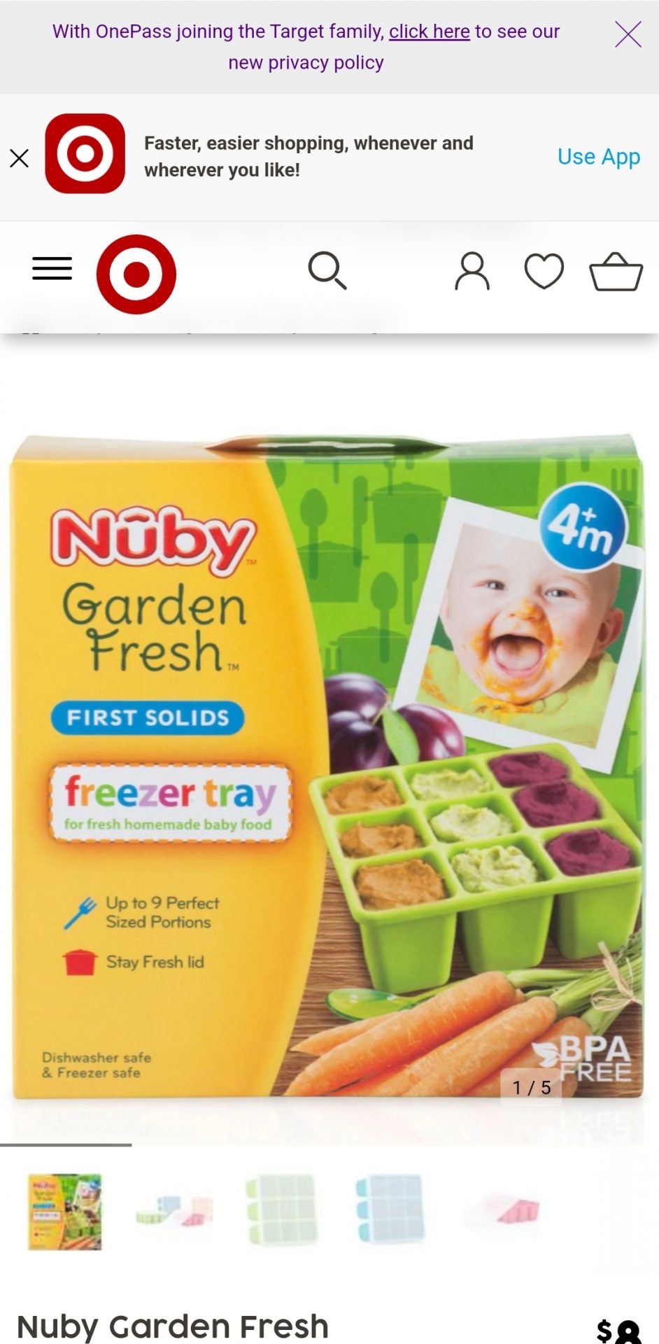 Baby food containers