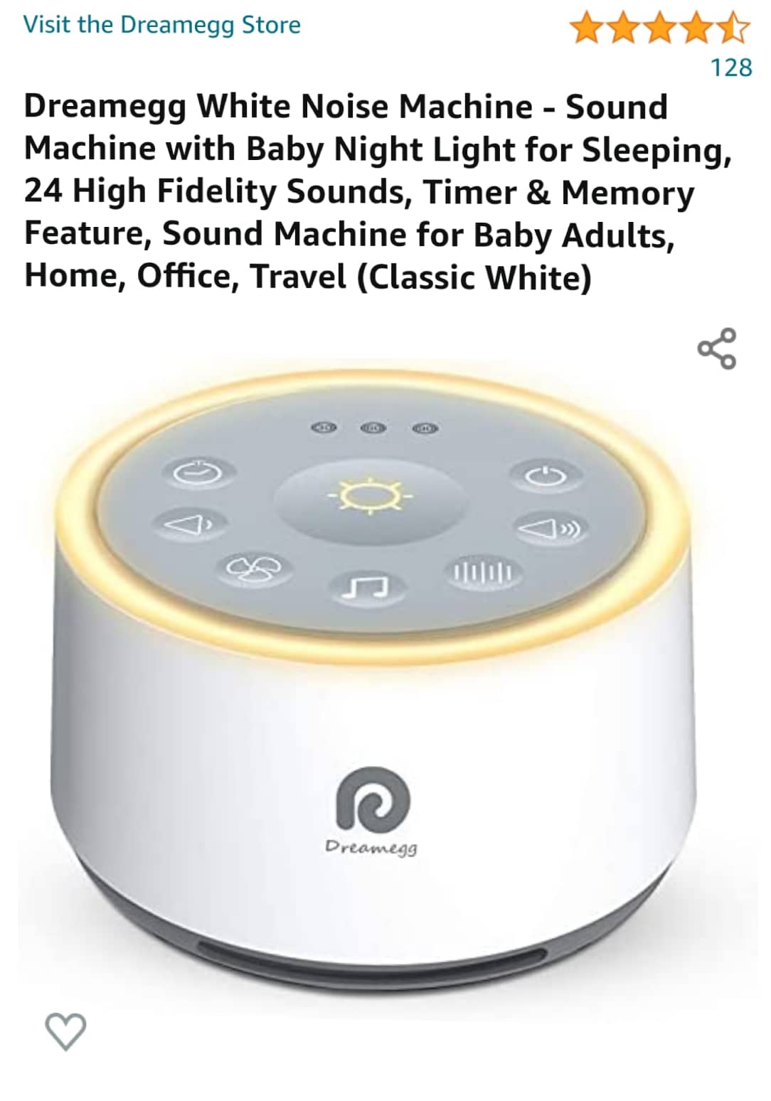 white noise machine with baby night light