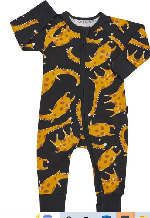 Bonds Baby Giraffe Wondersuit - Black Bonds Baby Giraffe Wondersuit - Black Bonds Baby Giraffe Wondersuit - Black Bonds NEW Bonds Baby Giraffe Wondersuit