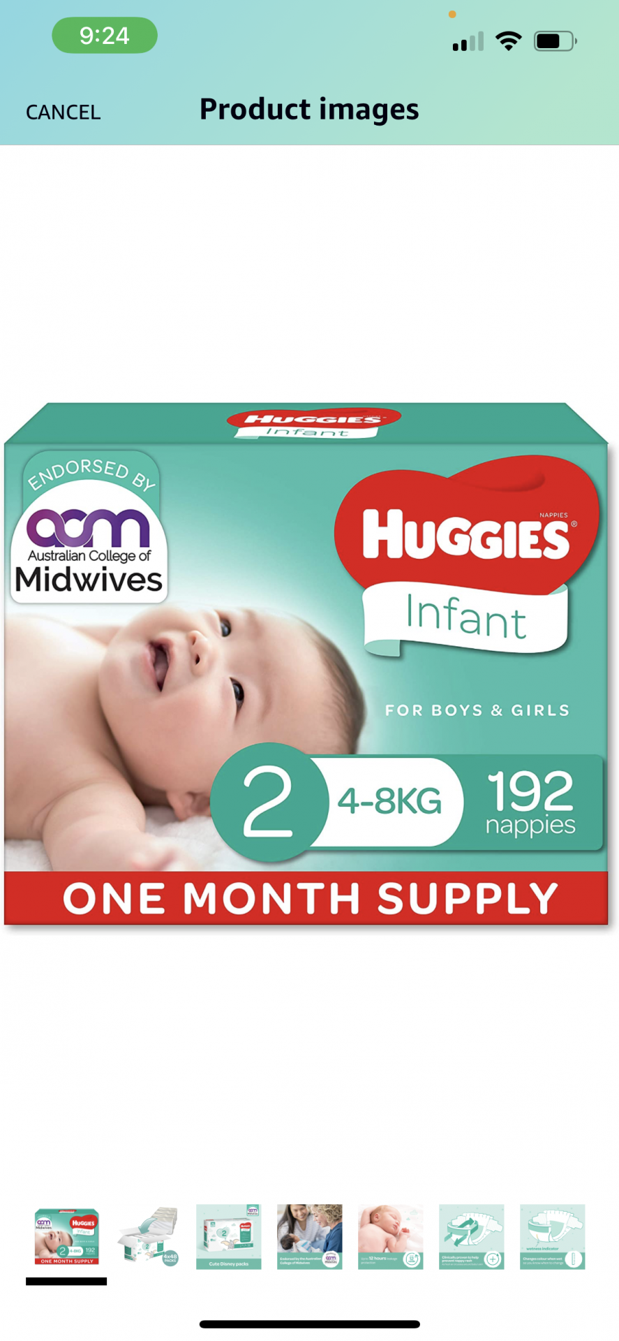 Huggies Infant Nappies Size 2 (4-8kg) 1 Month Supply 192 Count