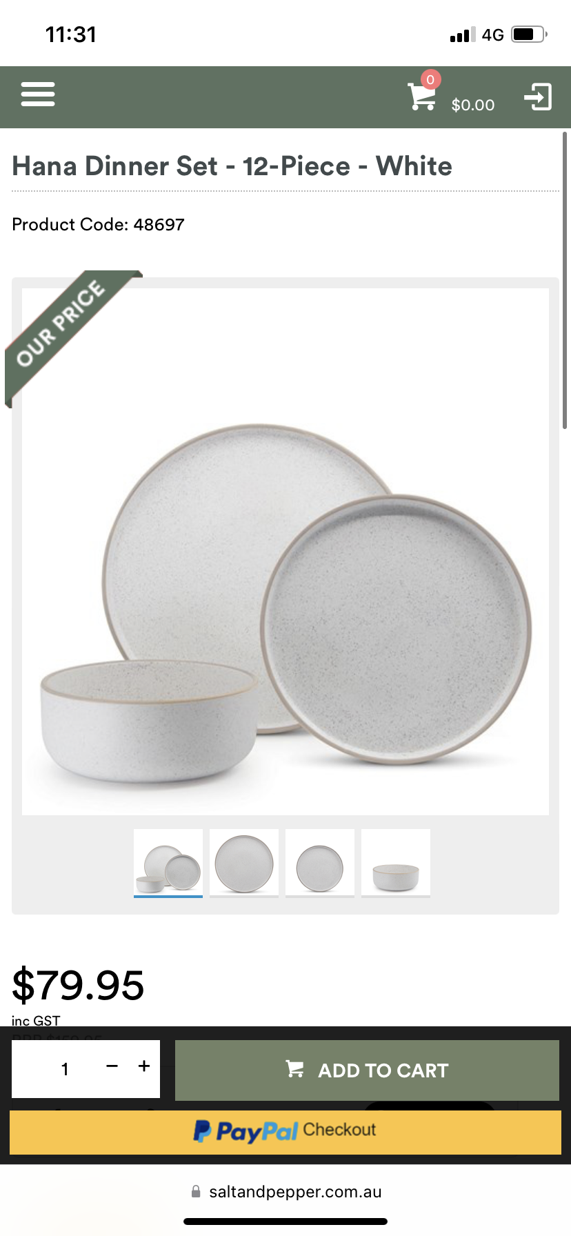 Hana Dinner Set - 12 Piece - White