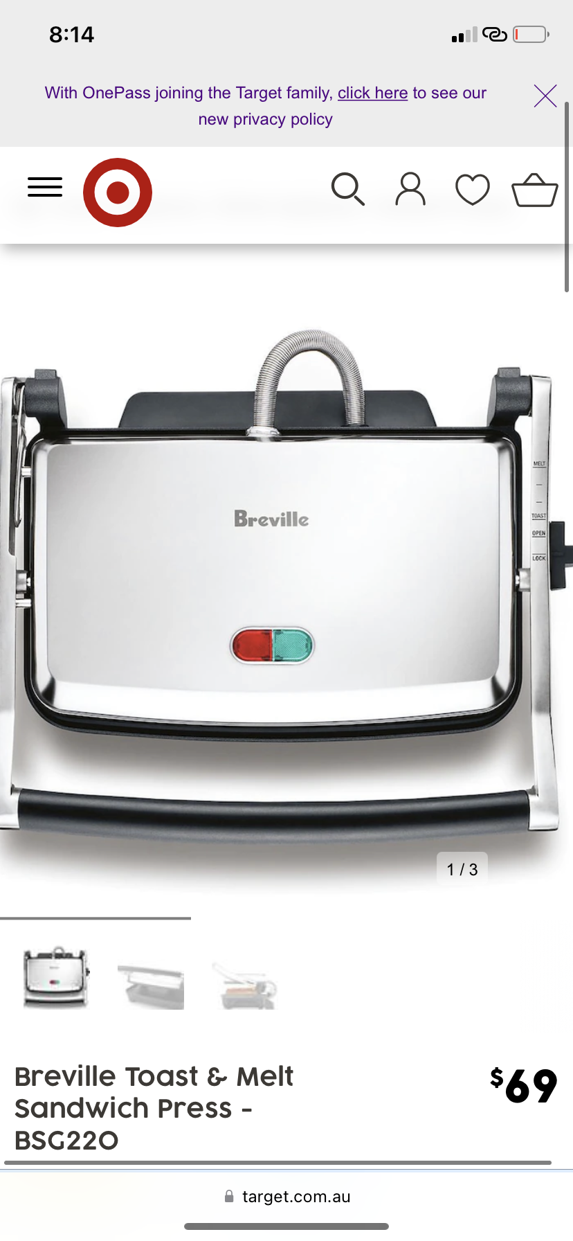 Breville Toast and Melt Sandwich Press