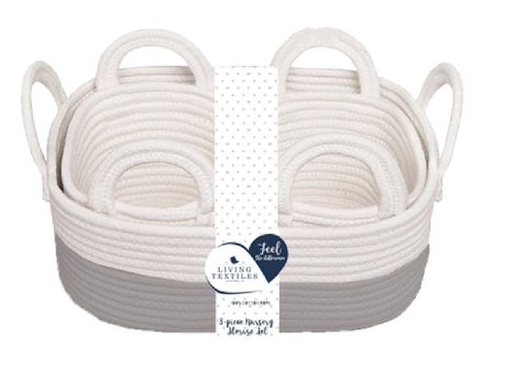 Baskets or bag to hold nappy changing items
