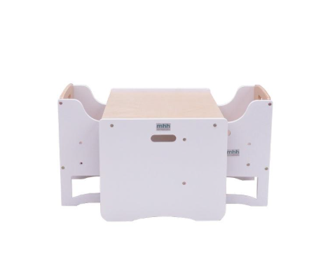 Adjustable (in height) small table and chair for baby