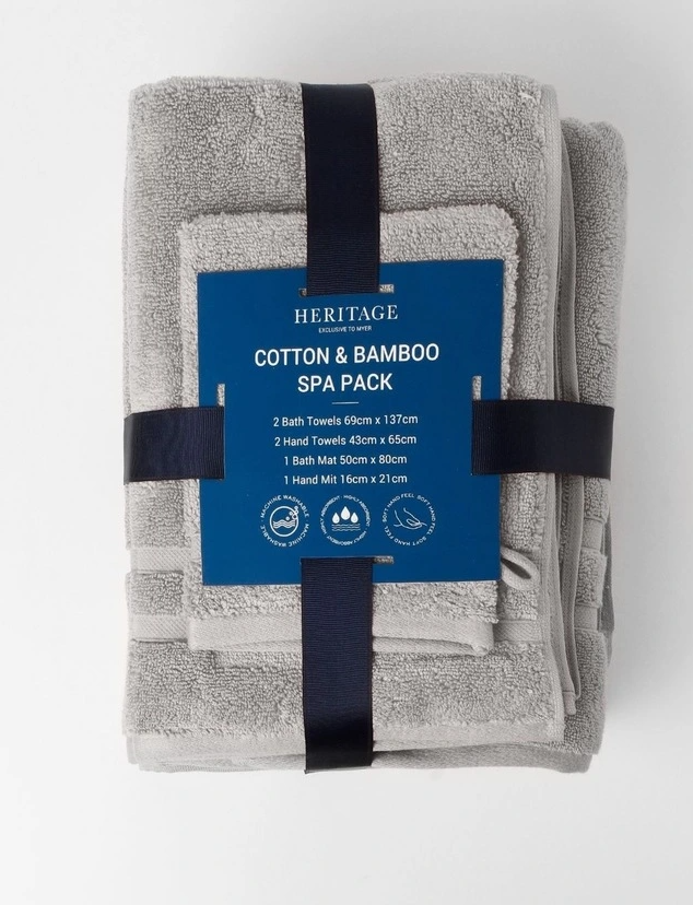 Cotton & Bamboo Spa Pack In Grey