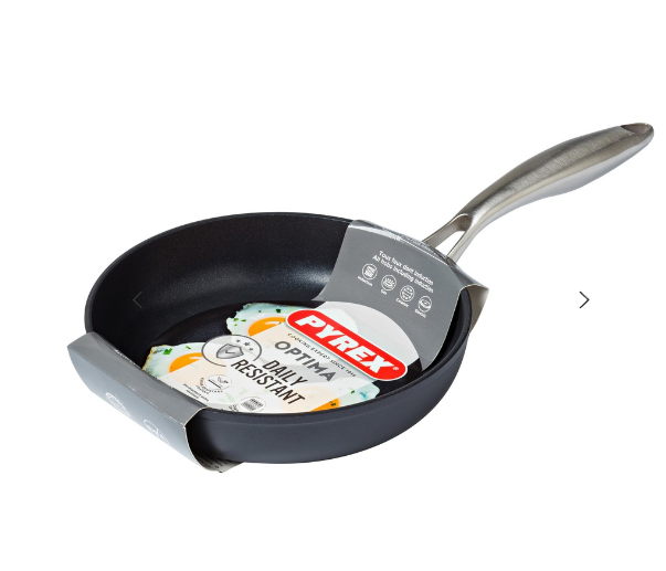 Pyrex Optima Induction Non-Stick Frypan with Stainless Steel Handle - 20cm