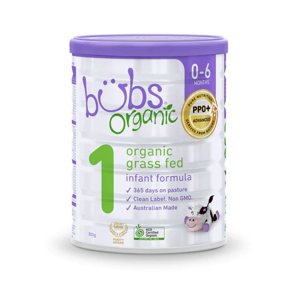 3pk Bubs Organic Grass Fed Stage 1 Formula 0-6 Months 800g