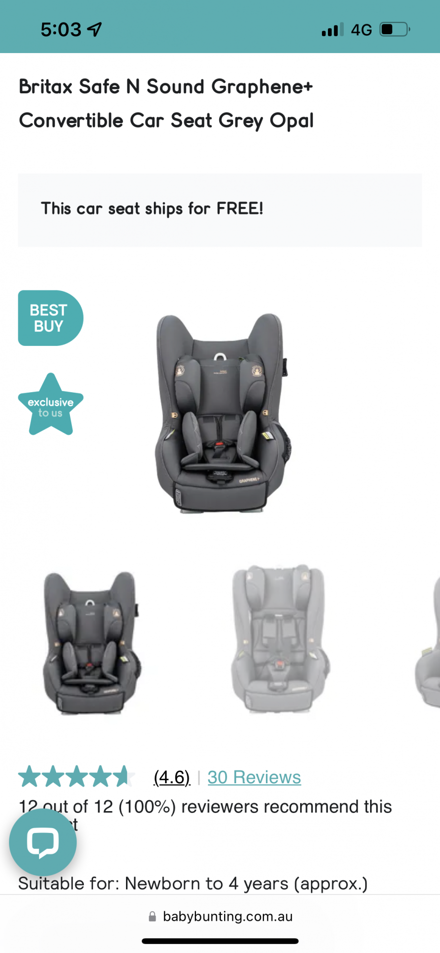 Car Seat - Britax Graphene+