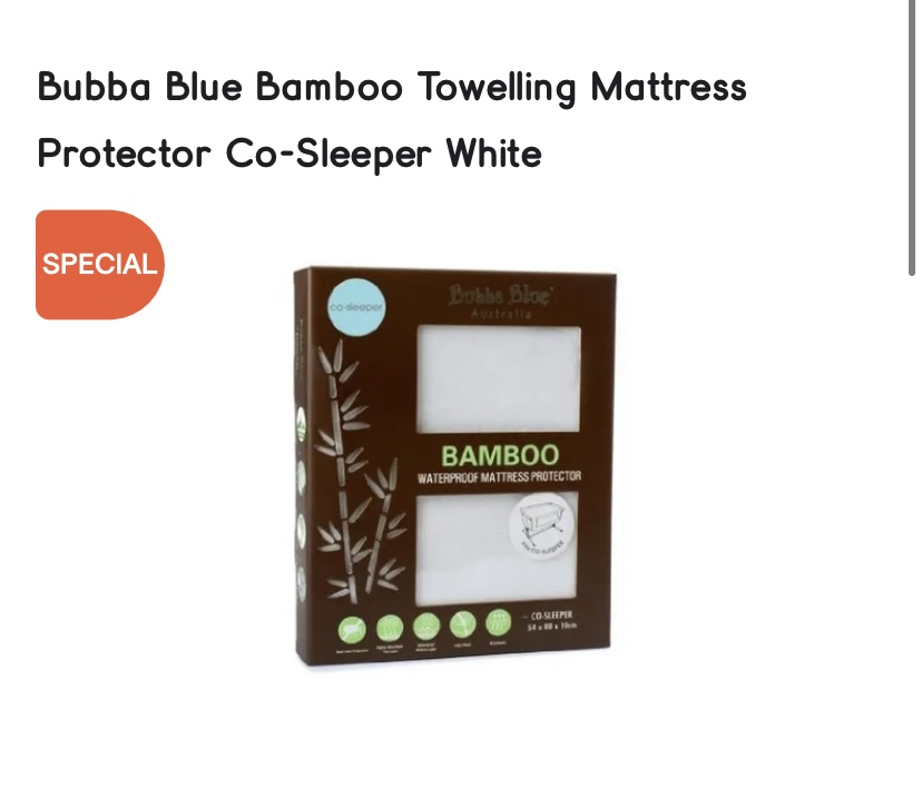 Co sleeper Mattress Protector